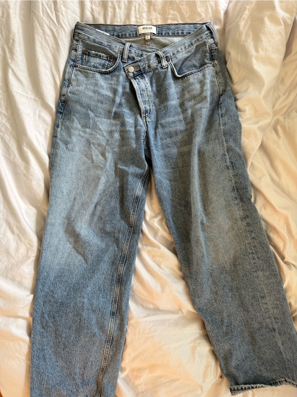 Agolde Straight Leg Men's Jeans in Light Blue Wash